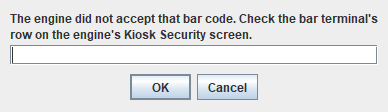 The bar code was not accepted